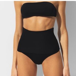 SKIMS ICONIC SWIM CONVERTIBLE BANDEAU‎ BIKINI BOTTOM Size XL Black NWT